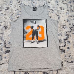Nike Jordan Youth Large Tank Top Gray Graphic 23 Michael Jordan Jumpman Tee